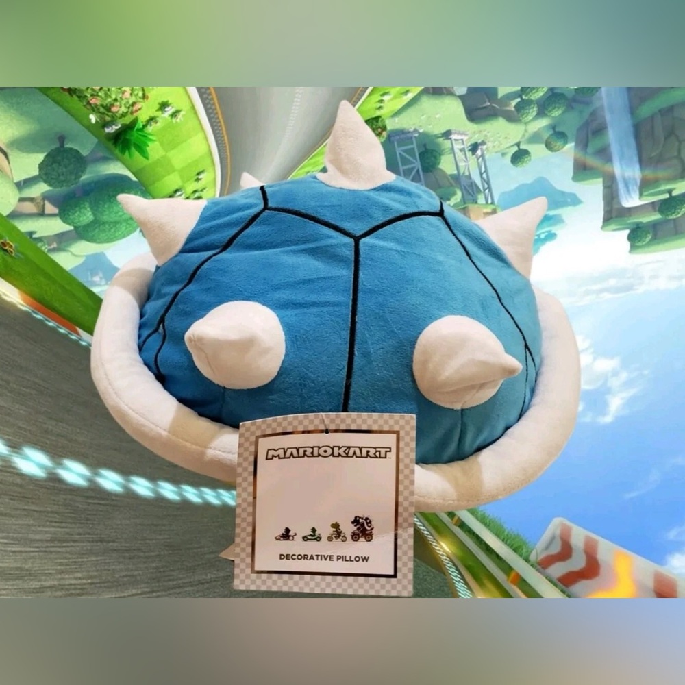 Mario Kart Decorative Pillow Blue Shell